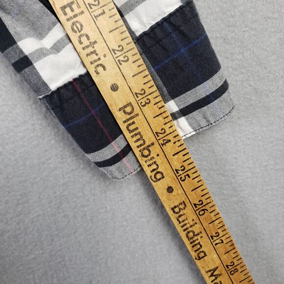 Foxcroft Womens Size 16 Shaped Fit Plaid Button Down Black Buffalo Check Cowgirl - Picture 4 of 10